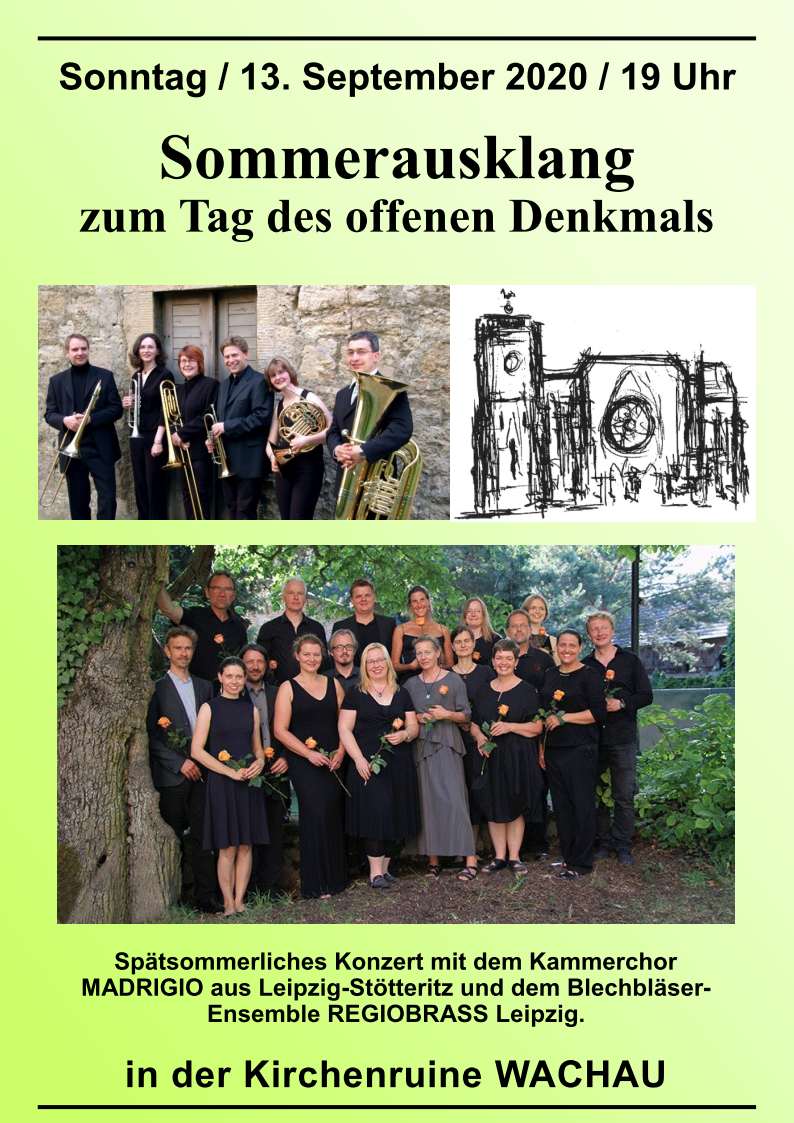 „Sommerklänge“ - Madrigio und Regiobrass in der Kirchenruine Wachau
